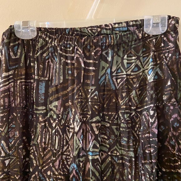 Attitude green/turquoise brown Aztec flared long skirt - size PM - Picture 5 of 8